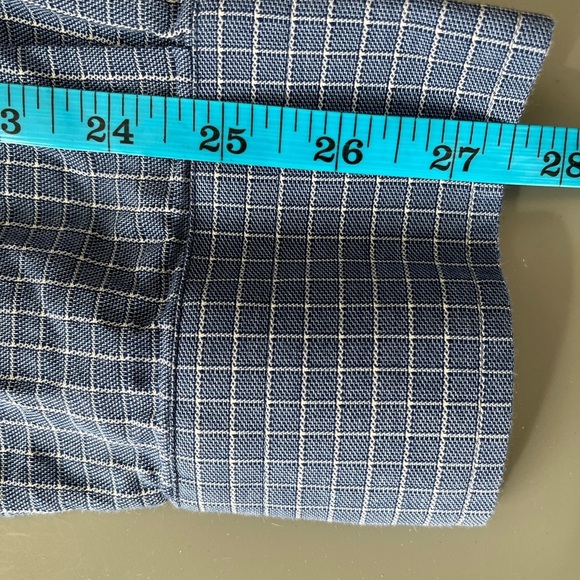 [XXL]Banana Republic Blue Check TAILORED SLIM COTTON-CASHMERE DRESS SHIRT - Picture 7 of 8